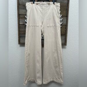 Anthropologie Pilcro The Kit Ecru nautical Utility pants Chinos ladies size 30